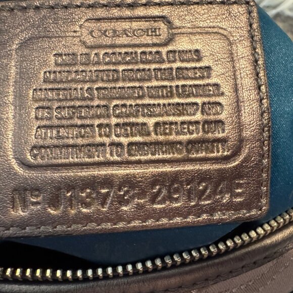 Coach Signature Hobo Bag J1373-29124E Gray Silver Shiny Hangtag - Picture 10 of 15